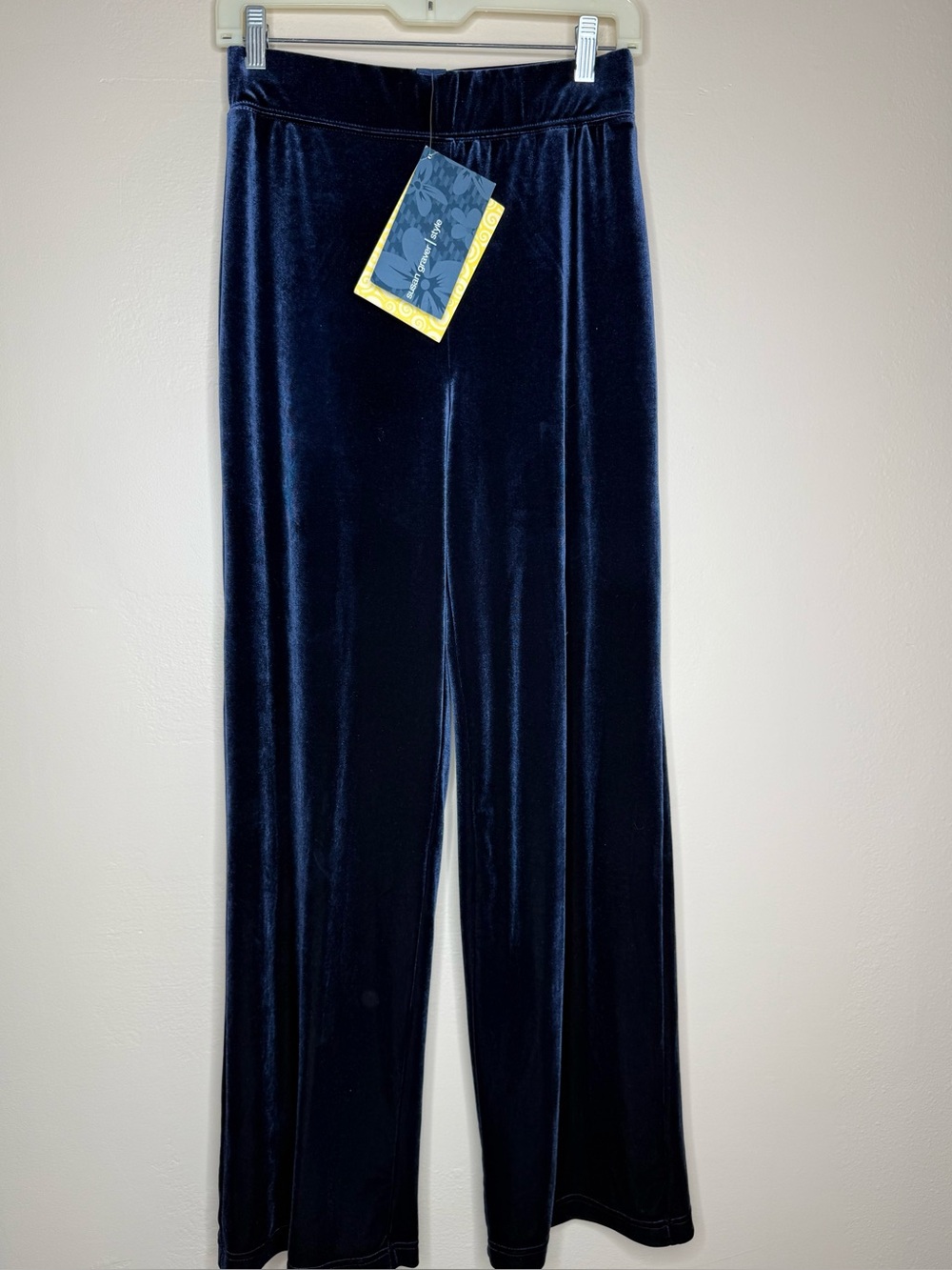 NWT Susan Graver Velvet Wide-Leg Elastic Waist Pants Size XS